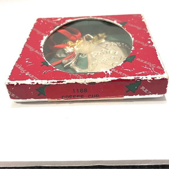 Reed & Barton Vintage Coffee Cup Christmas Ornament. Silver Plated. - Picture 8 of 11